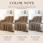 Battilo Chunky Knit Throw Blanket for Couch, Hand Made Chenille Throw Blanket, Super Soft Warm Cozy Taupe Blanket for Bed, Sofa, Living Room, 50"x60" - color: Taupe