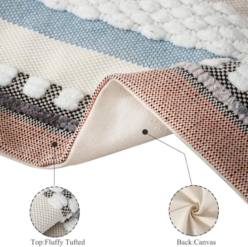 Boho Pillow Covers 18x18 Set of 2 Farmhouse Decorative Throw Pillow Covers Chenille Striped Pillow Cases Accent Pillowcases for Fall Autumn Home Decor,Orange and Blue - color: Orange-blue Stripe, size: 18" x 18" (Pack of 2)