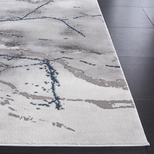 SAFAVIEH Craft Collection 2' 3" x 4' Ivory Grey/Blue CFT877M Modern Abstract Non-Shedding Entryway Living Room Foyer Bedroom Accent Rug - color: Ivory Grey/Blue, size: 2'3" x 4' (Rectangular)