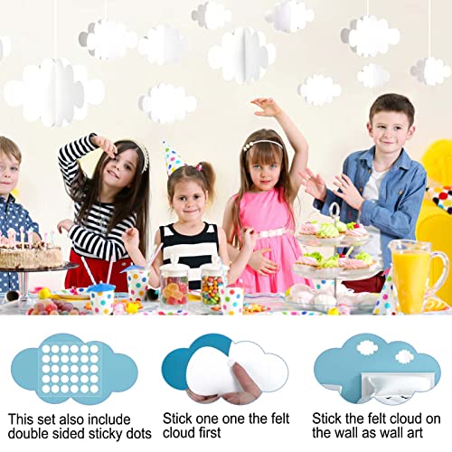 Ayfjovs 10 PCS 3D Cloud Decorations - White Hanging Clouds for Ceiling, Party Decorations, Ornaments, Wedding, Nursery, Children Room, Baby Baptism Party - style: 3D Style-10pcs