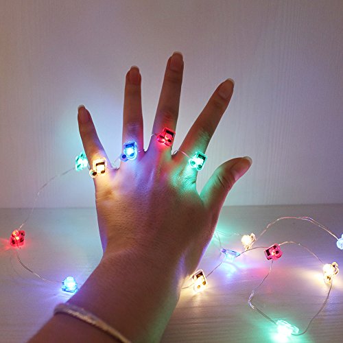GUOCHENG 6.56ft 20 LED Music Note String Lights, Battery Operated Warm White Music Decorative Fairy Lights, Musical DIY Gift for Music Lover(4Colors) - color: 2m colorful