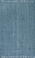 Nuloom Daniela Blue, 6' x 9', Handmade, Jute, Tassel, Soft and Textured, High Traffic, Stain Resistant, Easy Clean, Durable Area Rug for Bedroom, Living Room, Dining Space, Foyer, Entryway - color: Blue, size: 6' x 9' (Rectangular)