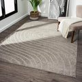 LUXE WEAVERS Modern Geometric Wave Taupe 4x6 Area Rug - color: Taupe, size: 4' x 6' (Rectangular)