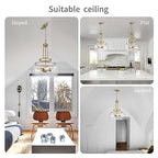 WUZUPS Chandelier Rustic Farmhouse Industrial Round Ceiling Pendant LED Light Fixture Clear Seeded Glass Shade for Dining Room Kitchen Island Foyer Entryway, H 20.9" x W 15.9", Gold - color: Pendant Light, Gold, 3-Light, size: H 20.9" * W 15.9"