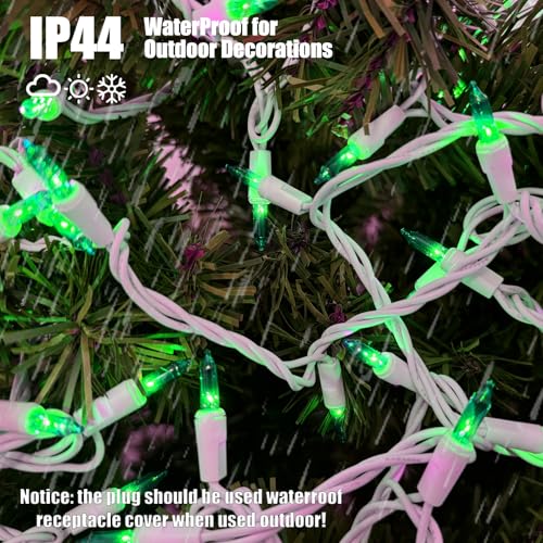 HISHINY Green Christmas Lights 100 Count St. Patrick's Day Decorations String Lights with White Wire for Outdoor Indoor Christmas,Wedding Decorations Halloween Decor,UL Certified (21feet) - color: Green