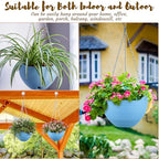 Zopeal 16 Pack Self Watering Hanging Planters 8 Inch Garden Flower Plant Pot Container with Drainer and Chain Round Hanging Pot Plant Basket for Indoor Outdoor Plants(Blue) - color: Blue