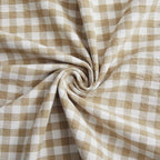 KKJIAF Ruffle Gingham Pillow Covers 26 x 26 Inches, Cotton Plaid Throw Pillow Shams Set of 2, Linen Feel Ruffled Plaid Pillow Cases with Envelope Closure for Sofa Bed (Taupe/White Plaid) - color: Taupe/White Plaid, size: 26" x 26" (Pack of 2)