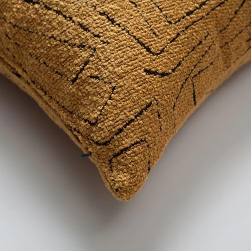 Throw Pillow Covers, Pack of 1 Woven Jacquard Cushion Covers for Sofas, Couches, Bed, Boho Home Decor, Cozy Soft and Comfortable Pillow Cases Bed, Amorf, Mustard 14x28 Inch - color: Mustard, size: 28" x 14" (Pack of 1)