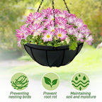 4 Pack 12 Inch Fabric Planter Basket Liner- Felt Flower Pot Liners Replacement Coco Fiber Liner for Hanging Basket Flowers Round Hanging Basket Liners Prevent Birds from Nesting - size: 4pack-12inch