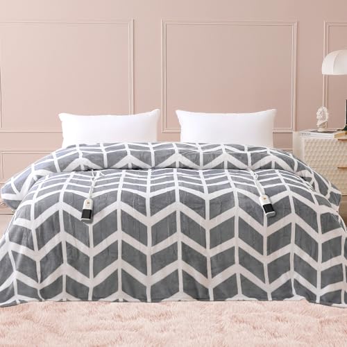 VENTIMI Electric Blanket Queen, 84" x 90" Heated Blanket with 9 Heat Levels & 2-4-8-10 Hours Auto Off, Fast Heating Blanket with ETL & FCC Certification, Grey - color: Grey, size: Queen