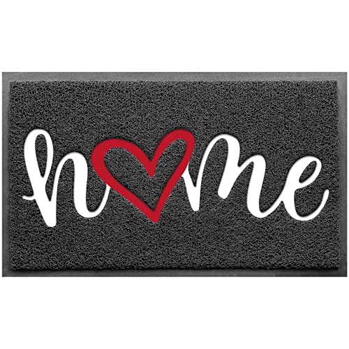Door Mat, Welcome Mat Low Profile Floor Mat Front Doormat Indoor and Outdoor Doormat Non Slip Rugs for Entryway, Patio, High Traffic Areas (30"x17.5", Grey-Home) - color: Grey-home, size: 1'6" x 2'6" (Rectangular)