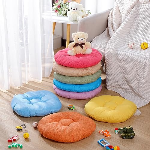 Fumete 8 Pcs 16 Inch Floor Cushions Pillow for Kids Bulk Classroom Round Flexible Seating Floor Cushions for Students Home Daycare School Reading Corner Yoga Meditation Picnic (Fresh Candy) - color: Fresh Candy