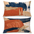 Navy Blue Terracotta Gold and Orange Throw Pillow Covers 12x20 Set of 2,Modern Boho Abstract Art Pillow Covers for Bedroom Living Room, Modern Home Decor, Boho Room Decor - size: 20" x 12" (Pack of 1)