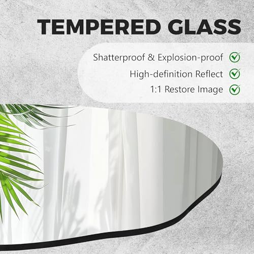 Tanmicoshomy Irregular Wall Mirror 24x36 Inch | Tempered Glass, For Bathroom Living Room Bedroom - color: Black B, size: 36"L x 24"W