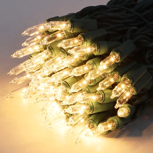 Clear Christmas String Lights, 100 Count, Incandescent Mini Christmas Lights, Connectable Xmas Tree Light for Indoor Outdoor Garland Birthday Holiday Wedding Festival Party - color: Clear Warm White
