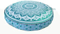 Indian Mandala Cotton Floor Pillow & Cushion Cover - Handmade Decorative Sham, Bohemian Ottoman & Pouf Cover for Sofa, Outdoor Meditation Cushion & Beach Throw