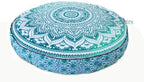 Indian Mandala Cotton Floor Pillow & Cushion Cover - Handmade Decorative Sham, Bohemian Ottoman & Pouf Cover for Sofa, Outdoor Meditation Cushion & Beach Throw