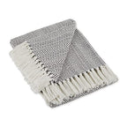 DII Herringbone Striped Collection Cotton Throw Blanket, 50x60, Gray - color: Gray, size: 50x60"