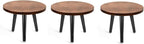Indoor Plant Stand,Wood Mid Century Plant Table in Walnut Finish,Tall Plant Stand for Flower Pot,Modern Round Small Side End Table with Raised Design (Walnut (no Raised), 12"x10.8" 3 Pack)