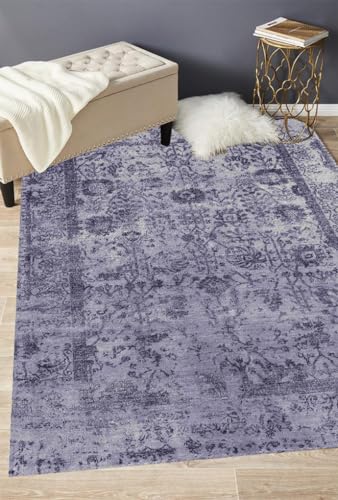 Vintage Distressed Gray Purple Antique Area Rug for Livingroom Bedroom Diningroom Washable Soft Oriental Home Office Floor Carpet Kitchen Hallway Rug 2x6 - color: C, size: 2' x 6' (Rectangular)