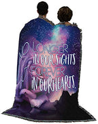 Pure Country Weavers No Longet in Our Sights But Forever in Our Hearts Blanket Rose - Sympathy Bereavement Gift Tapestry Throw Woven from Cotton - Made in the USA (72x54) - color: Our Sights Rose, size: 72" x 54"