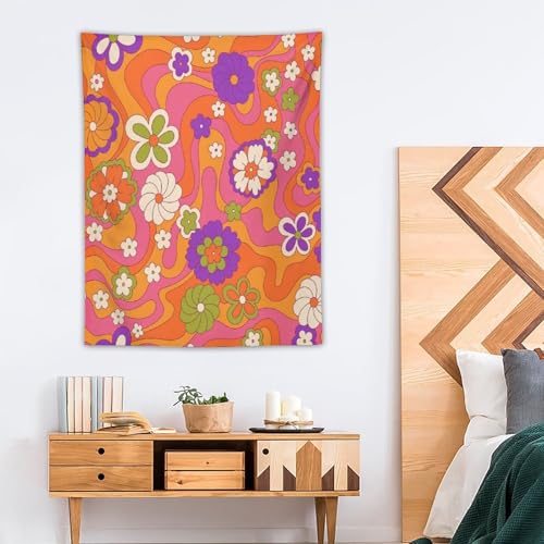 70s Vintage Flower Tapestry，Retro Floral Hippie Aesthetic Art Tapestries Home Decor for Living Room Bedroom Nursery 30"x40" - color: 70s Flower-4, size: 40"L x 30"W