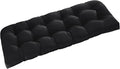 downluxe Outdoor Bench Cushion for Patio Furniture, Waterproof Tufted Overstuffed Porch Swing Cushions, Thick Outdoor Loveseat Cushions, 59" x 18" x 5", Black, Set of 1