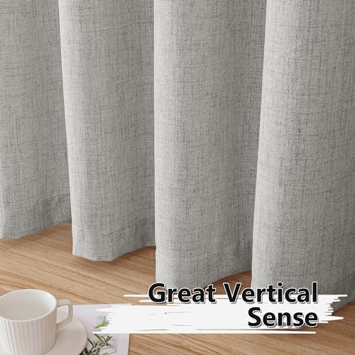 Tollpiz Short Linen Tier Curtains Rod Pocket Semi Sheer Half Kitchen Curtain Burlap Light Filtering Thick Linen Drapes for Bathroom, 30 x 24 inches Long, Silver Grey, Set of 2 Panels - color: Silver Grey, size: 30"W x 24"L (Pack of 2)