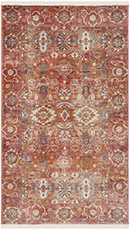SAFAVIEH Persian Collection Area Rug - 5' x 7'6", Red & Orange, Traditional Oriental Distressed Design, Non-Shedding & Easy Care, Ideal for High Traffic Areas in Living Room, Bedroom (VTP471Q) - size: 5' x 7'6" (Rectangular)