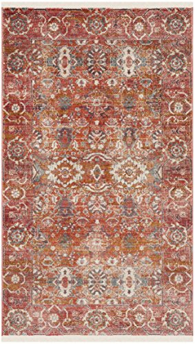 SAFAVIEH Persian Collection Area Rug - 5' x 7'6", Red & Orange, Traditional Oriental Distressed Design, Non-Shedding & Easy Care, Ideal for High Traffic Areas in Living Room, Bedroom (VTP471Q) - size: 5' x 7'6" (Rectangular)