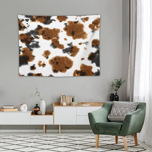 DDCBNS Cow Print Tapestry Wall Hanging Black White Brown Watercolor Animal Skin Wall Hanging Tapestry Wall Art Home Décor for Bedroom Living Room Dorm Wall Décor 40" x 30" - color: Animal Skin_6, size: 40"L x 30"W