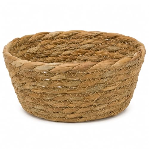 3 Pcs Natural Woven Planter Basket, Handwoven Grass Plant Basket Pot Cover, Round Decorative Storage Basket for Indoor Plants, Flower Pots, Desktop Organizer (Small) - size: Small