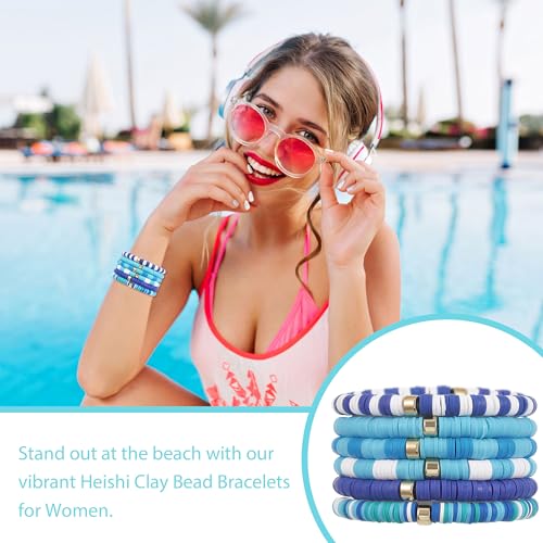 choice of all String Bracelets for Women Boho Wave Surfer Beach Wear Cute Bracelets Set Summer Friendship Jewelry Accessories Beach Stuff - color: C2:6pcs blue bracelets