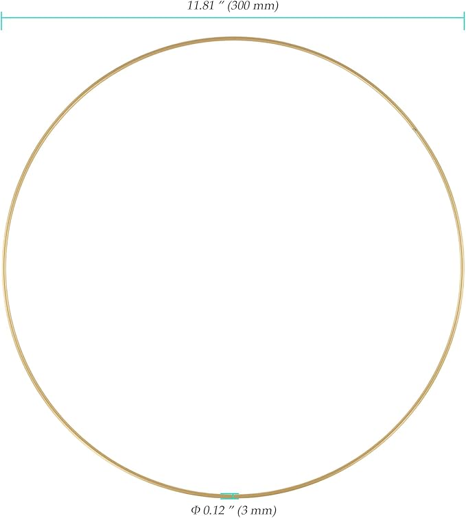 12 PCS 12 Inch Metal Floral Hoops, Gold Wreath Crafts Macrame Ring for Wall Hanging DIY Crafts, Wedding Wreath Decor