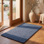 SAFAVIEH Natura Collection Accent Rug - 2' x 3', Navy & Blue, Handmade Wool Blend, Textured Design, Ideal for Hallway, Bedroom, Foyer (NAT620M) - color: Navy/Blue, size: 2' x 3' (Rectangular)