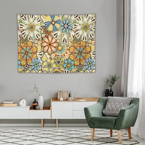 KANEPE Bohemian Tapestry Vintage Colorful Flowers Pattern Wall Hanging Tapestries Home Decor for Living Room Bedroom Apartments Farmhouse Dorm,40inx30in (102×76cm)【Small】 - color: Boho-14, size: 40Wx30L