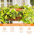 Riare 4 Pack 12 Inch Round Coco Liners Replacement, 100% Natural Coconut Coir Liners for Hanging Baskets, Garden Flower Vegetables Planter Pot, Window Box, Fence, Decks - size: 12inch
