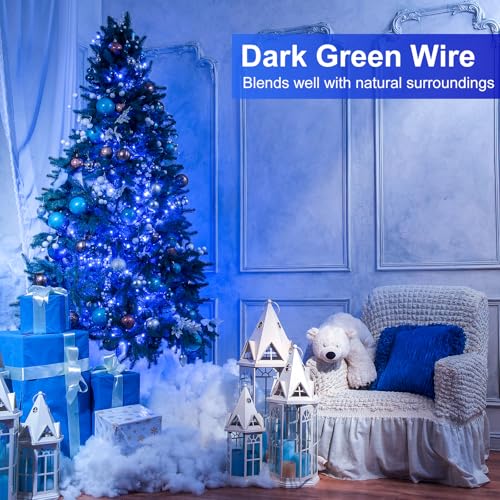 2 Pack Christmas Lights Outdoor, Total 200FT 600 LED String Lights for Outside Waterproof with 8 Modes, Connectable Plug In Fairy Lights for Indoor Patio Garden Party Holiday Decorations, Blue - color: Blue, size: 200FT 600LED