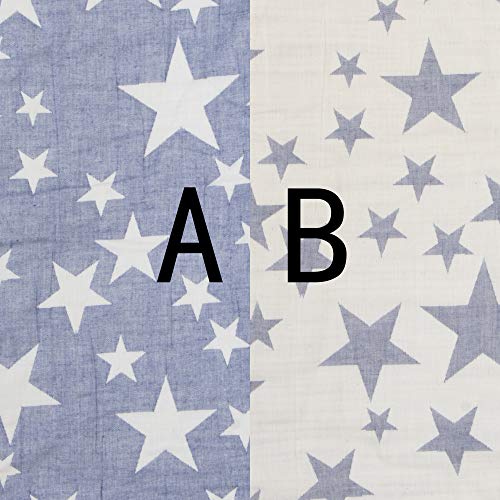 NTBAY 3 Layer Toddler Blanket, Muslin Cotton Jacquard Bed Blankets, Lightweight Thermal Baby Blanket, Super Soft and Warm Crib Blanket for All Seasons, Decoration Gift, 30"x40", Blue - color: Blue, size: 30x40 Inch (Pack of 1)