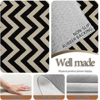 Brown Black Area Rug 3 X 5 ft, Herringbone Stripes Pattern Soft Low Pile Washable Rugs, Simple Theme Non Slip & Shedding Carpet for Bedroom Living Room Playroom Dining Room Nursery - color: Brown Black 9, size: 3' x 5' (Rectangular)