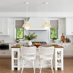 AIJIASI Rattan Pendant Light, 11.8" Hand Woven Boho Pendant Light Fixture with Milk Glass Globe, Gold Kitchen Pendant Lighting Over Island Adjustable Chandelier for Dining Room Hallway Foyer - color: White