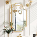 Kelly Miller 20"x30" Small Gold Bathroom Mirror for Wall Mount, Beveled Vanity Mirror for Master Bath Half Bath - size: 30"L x 20"W