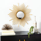 Safavieh Home Collection Rosaland 24-inch Gold Sunburst Round Mirror