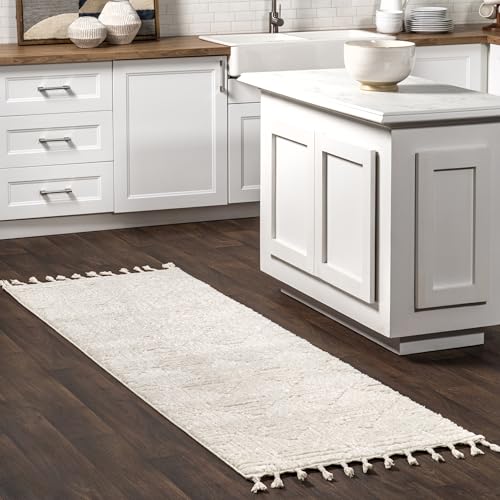 Nuloom Kerry Cream, 2'6" x 6', Geometric, Soft and Cozy, High Traffic, Stain Resistant, Easy Clean, Durable Runner for Bedroom, Living Room, Dining Space, Den, Foyer, Entryway - color: Kerry Cream, size: 2'6" x 6' (Rectangular)