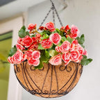 LaLaGreen Hanging Baskets for Plant Outdoor (18 Inch, 2 Pack) Large Black Metal Wire Hanging Planter with Coco Liner Round Flower Pot Hook Holder Hanger Deck Porch Modern Garden Balcony Country Decor - size: 18" x 2 Pack