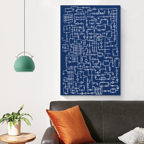 ARTJHCHYNB Vintage Industrial Electrical Poster Educational Canvas Wall Art Aesthetic Decorative Painting Living Room And Classroomstyle 16x24inch(40x60cm) - size: 24"L x 16"W