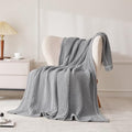 WESHIONGOO Throw Blanket for Couch Soft Knit Throw Blanket with Chenille Yarn Non-Shedding, Chenille Blanket for Living Room Bed Sofa (Grey, 50"*60") - color: Grey