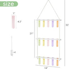 Mkono Plant Propagation Tubes, 3 Tiered Wall Hanging Terrarium with Wooden Stand Test Tube Flower Vase Glass Planter Stations Home Office Decor Plant Lover Gift, White