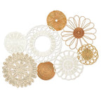 Boho Wall Basket Decor Set of 8,Rattan Flower Wall Decor,Flat Woven Baskets Wall Hanging Decor,Unique Boho Wicker Seagrass Wall Decor(Rattan Classic) - style: Classic rattan