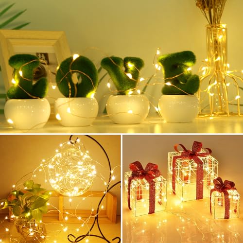 kolpop 12 Pack LED Fairy Lights Battery Operated, Mini Twinkle String Lights Battery Powered Waterproof for Christmas Mason Jars Party,2 Colors - color: 2 Colors, size: 12 Pack